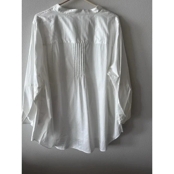 Soft Surroundings Blouse  White Women's 2X Long Sleeve Tunic Peasant Boho - Picture 3 of 10